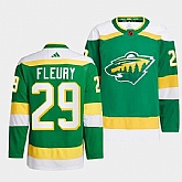 Men's Minnesota Wild #29 Marc-Andre Fleury Green 2022-23 Reverse Retro Stitched Jersey,baseball caps,new era cap wholesale,wholesale hats